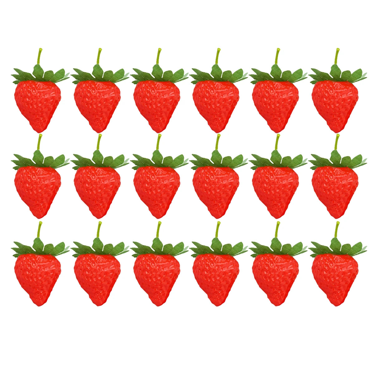6/12/18PCS Realistic Artificial Strawberries Matte Fake Fruit Kitchen Decor Photography Props Table Centerpiece DIY Craft Oasis Select 18pcs 3.5cm