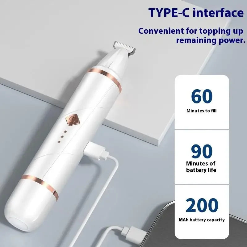 2in1 Portable Dog Paw Trimmer And Nail Grinder Rechargeable Cordless Low Noise Professional Pet Hair Grooming Tool Oasis Select