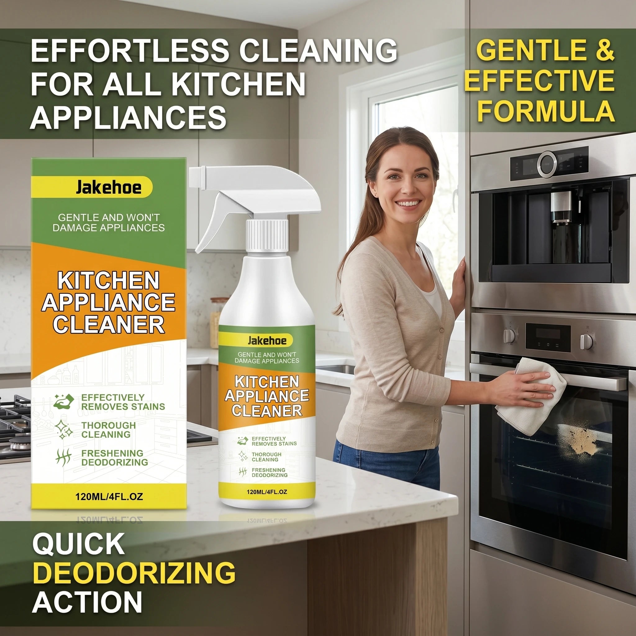 Kitchen Appliance Cleaner Spray Grease & Stain Remover for Stove/Oven/Microwave Cleaning, Deodorizing & Refreshing Spray Oasis Select