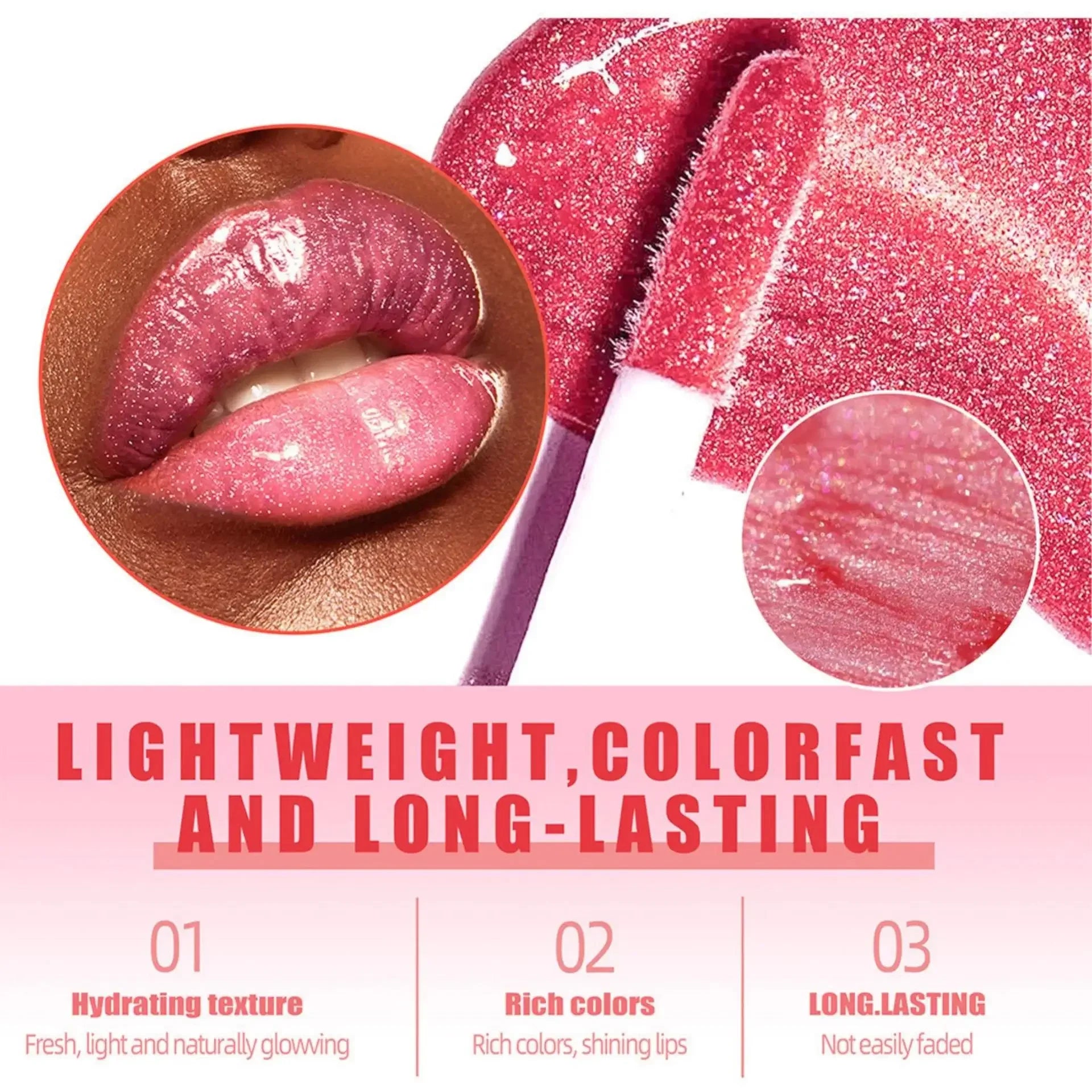 6-Piece Pearl Lip Glaze Set – Hydrating Liquid Lipstick Gloss