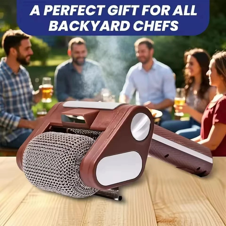 Electric Roller Grill Brush with Replaceable Brush Head Stainless Steel Grill Cleaner Rechargeable Barbecue Cleaner Tools Oasis Select