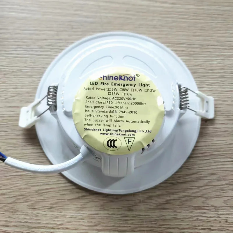 SHINEKNOT Recessed LED Emergency Ceiling Light | 120-Min Backup