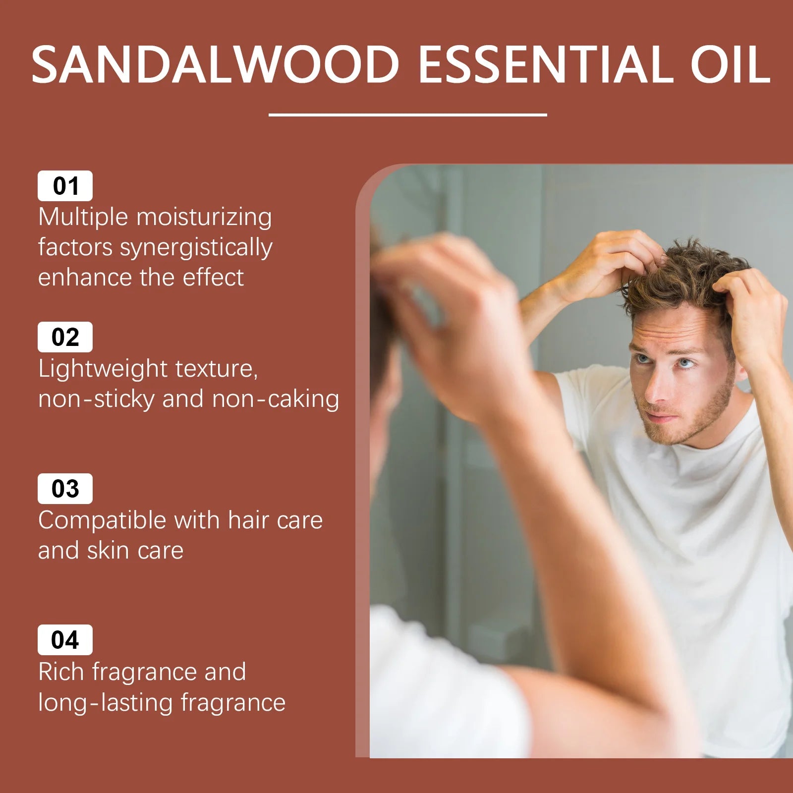 Sandalwood Massage Essential Oil Moisturizing Soothing Nourishing Repair Damaged Hair Smooth Woody Fragrance Body Essential Oil Oasis Select
