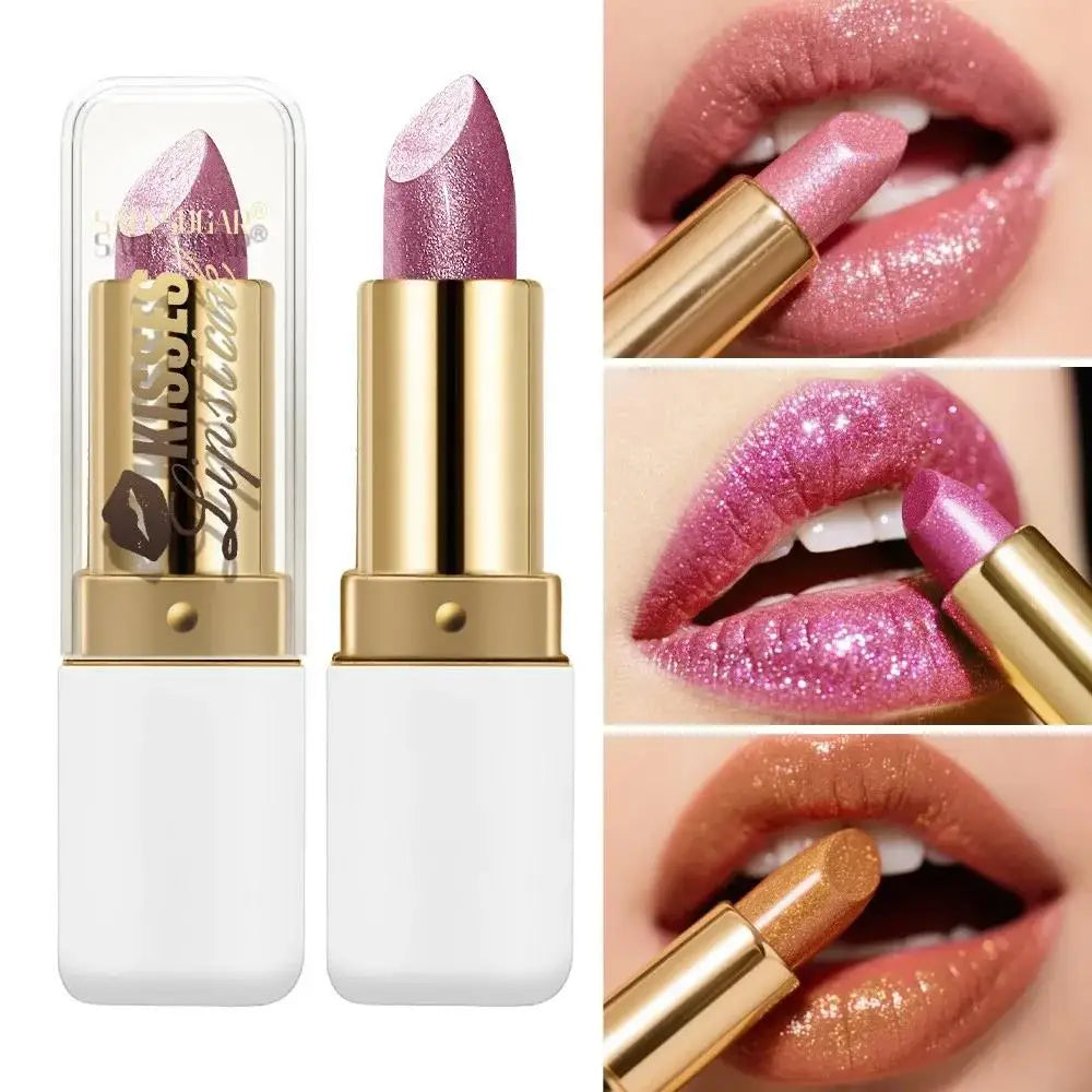 SAM SUGAR Metallic Pearlescent Lipstick – Matte Velvet Waterproof