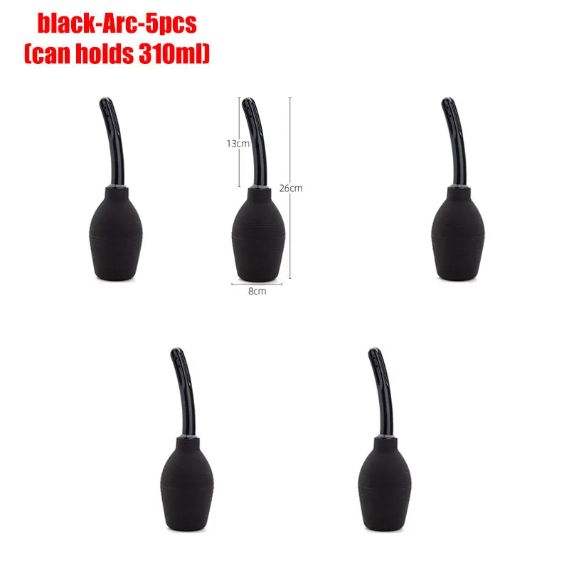 Enema multiple sizes personal care bidet penetration anal douche bathroom accessories toilet shower WC hygienic bidets parts Oasis Select black-Arc-5pcs