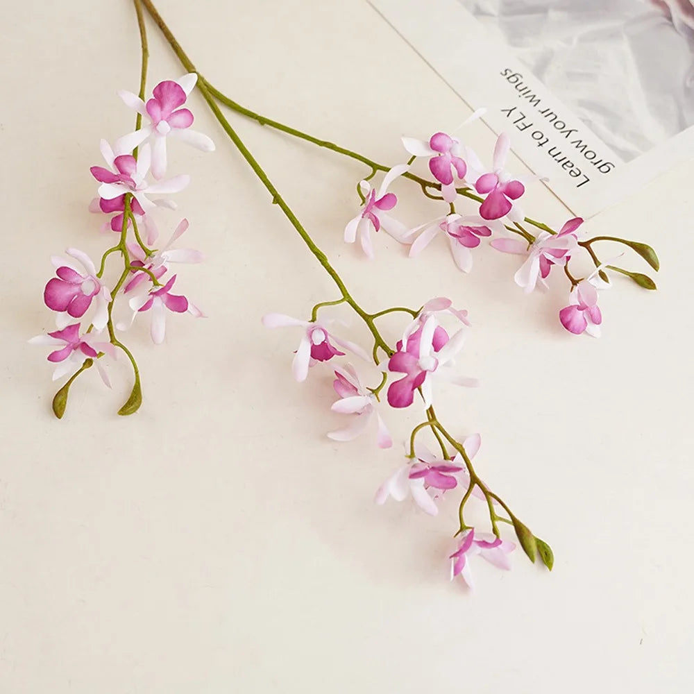 Artificial Phalaenopsis Orchid Branch | 3-Fork Realistic Fake Flower