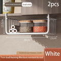 Kitchen storage racks dormitory storage tools hanging layered seasoning baskets bottom hangers of hanging cabinets Oasis Select white-2pcs