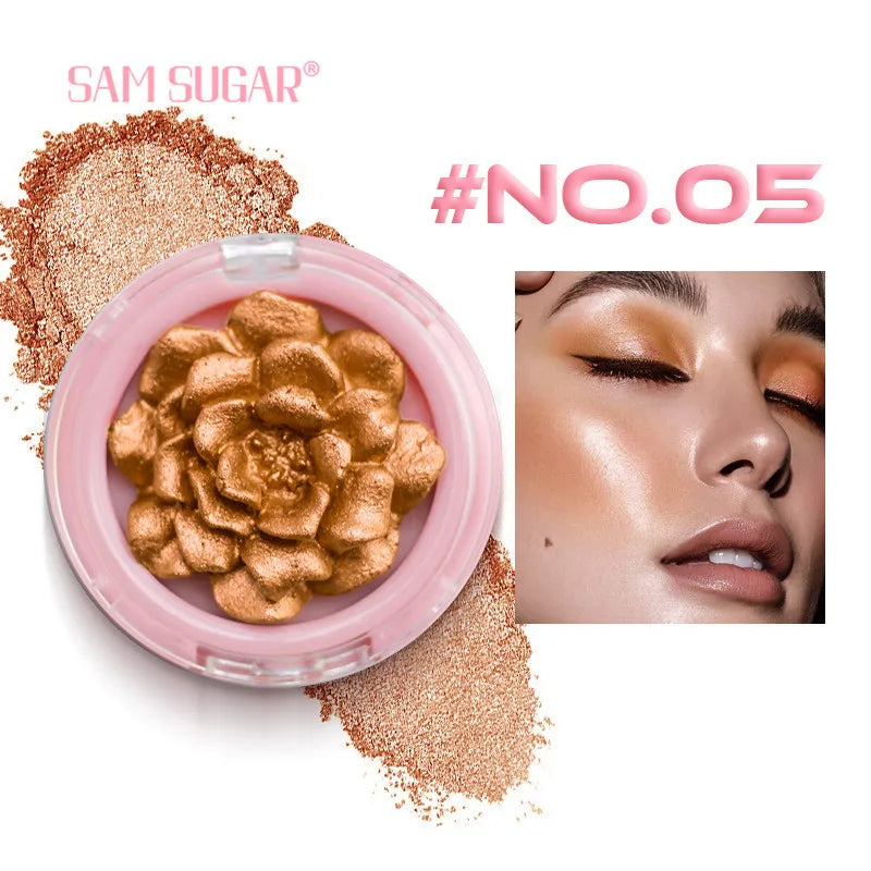SAM SUGAR 3D Rose Highlighter Palette – Bronzer & Shimmer