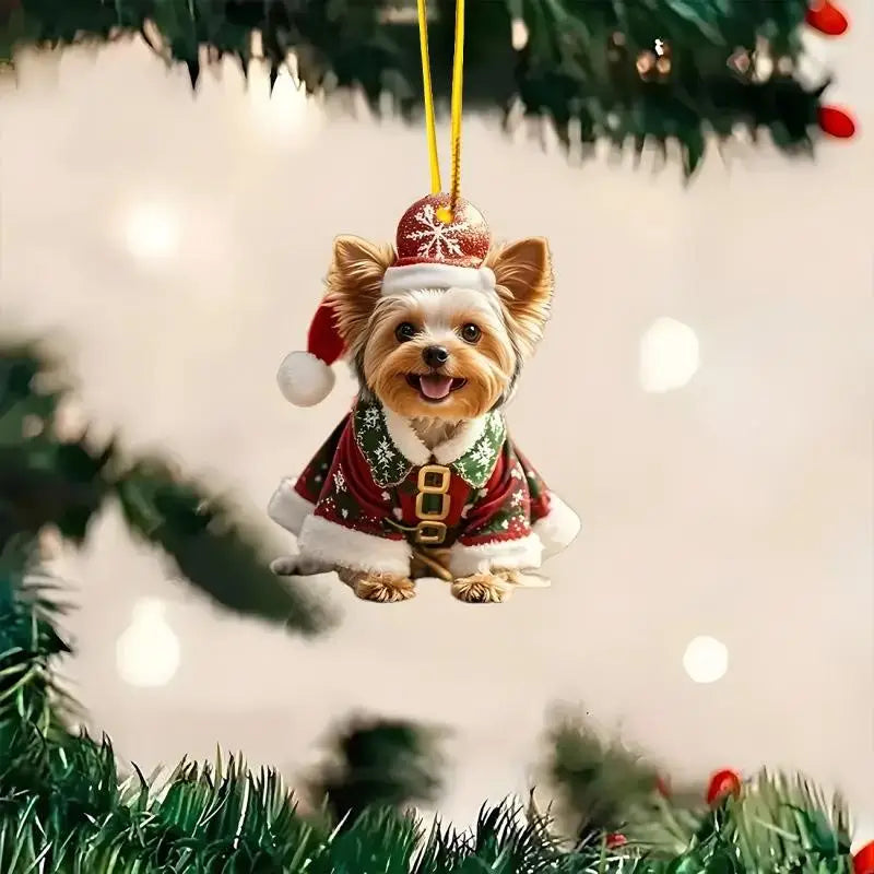 Acrylic Christmas Tree Hanging Ornament | 2D Flat Xmas Pendant