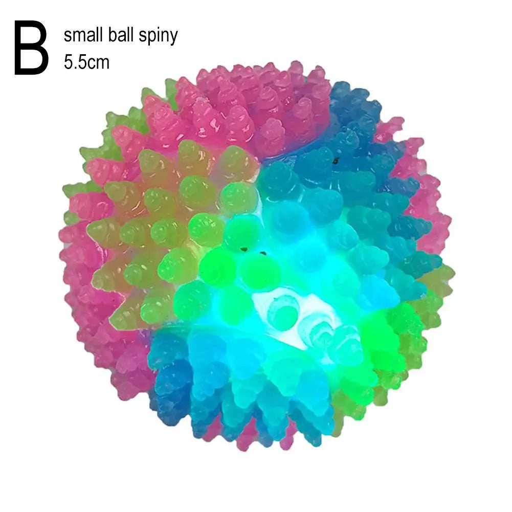 Pet Light Up Toy Ball Glowing LED Puppy Flashing Elastic Ball Toy Color Light TPR Ball Interactive Toys For Cats Dogs Oasis Select B