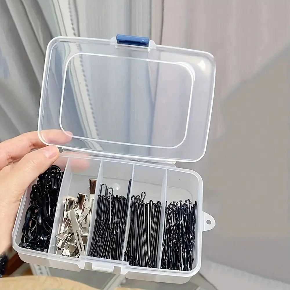 2pcs Durable Hair Clips Storage Box Clear Plastic Jewelry Organizer Household Travel Dust Proof Supplies With Dust Proof Lid Oasis Select