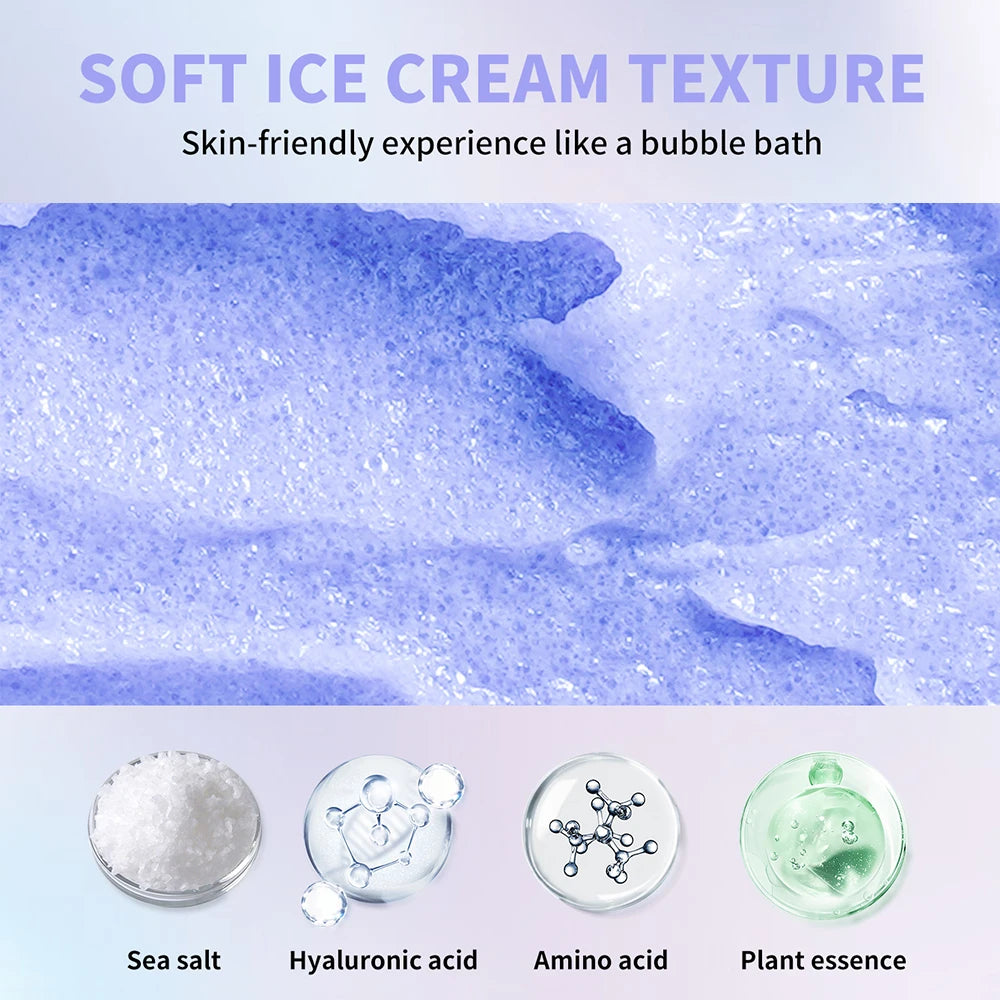 Amino Acid Blue Body Scrub, Exfoliating & Hydrating Sugar Scrub Smooth Skin, Body Exfoliator For All Skin Types, Self Care Gifts Oasis Select