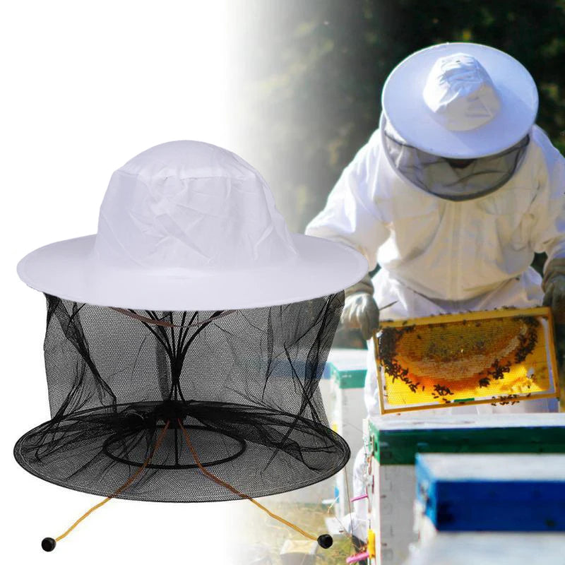 Hot Sale 1pc BeeKeeping Protective Bee Hat Anti Bee White Hat-Veil Combo Bee Hat Bug Mesh Mask Beekeeping Protection Beekeeper Oasis Select