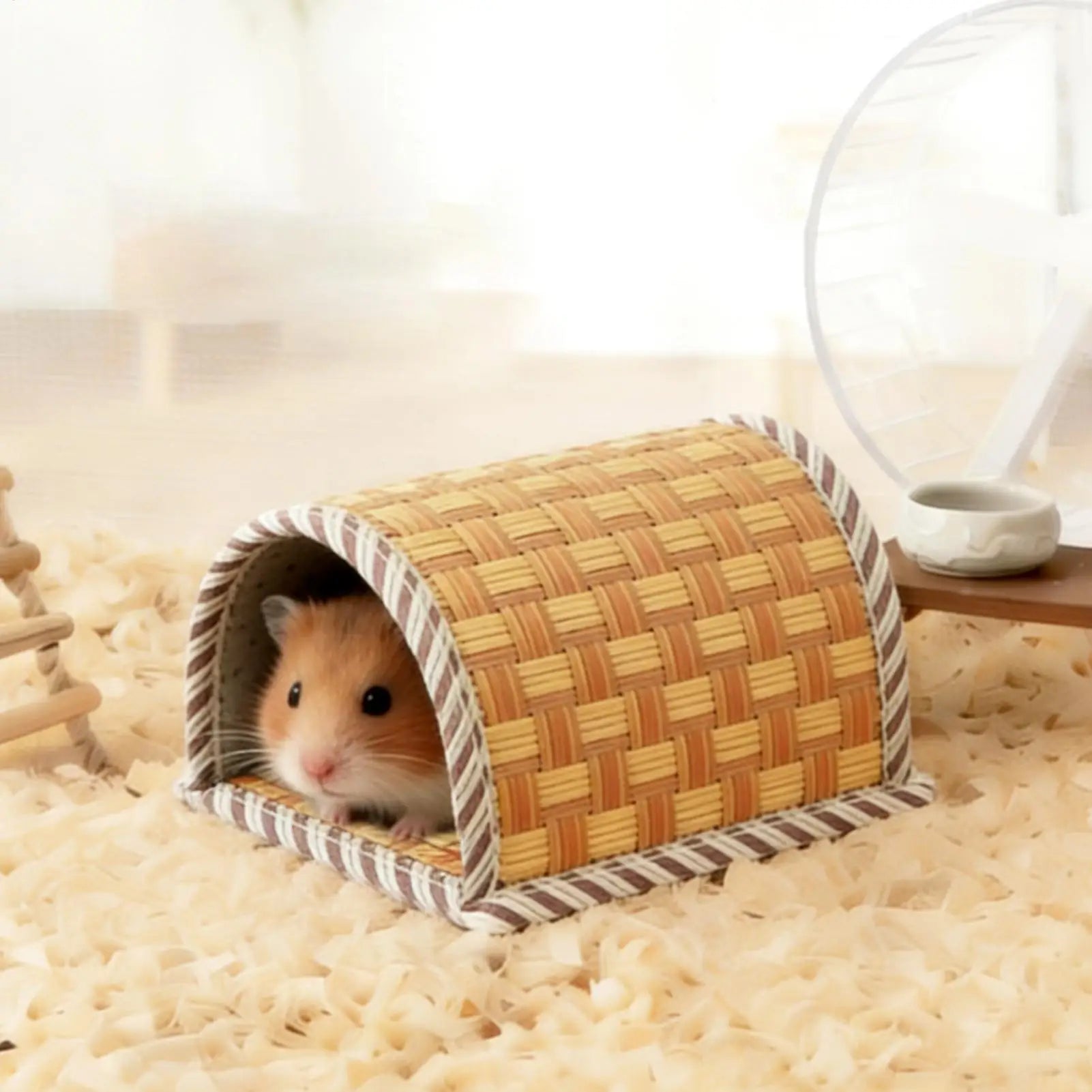 cooling Hamster Bed Breathable Wear Resistant Pet Cave Nest Weave Cooling Mat Hiding House Cage Hamster Habitat House Bed Oasis Select
