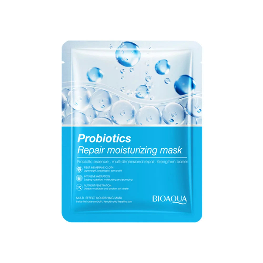 10 Pcs BIOAOUA Probiotic Repair Facial Mask Moisturizing Delicate Skin Facial Mask Sheet for Acne Removal & Depth Replenishment Oasis Select
