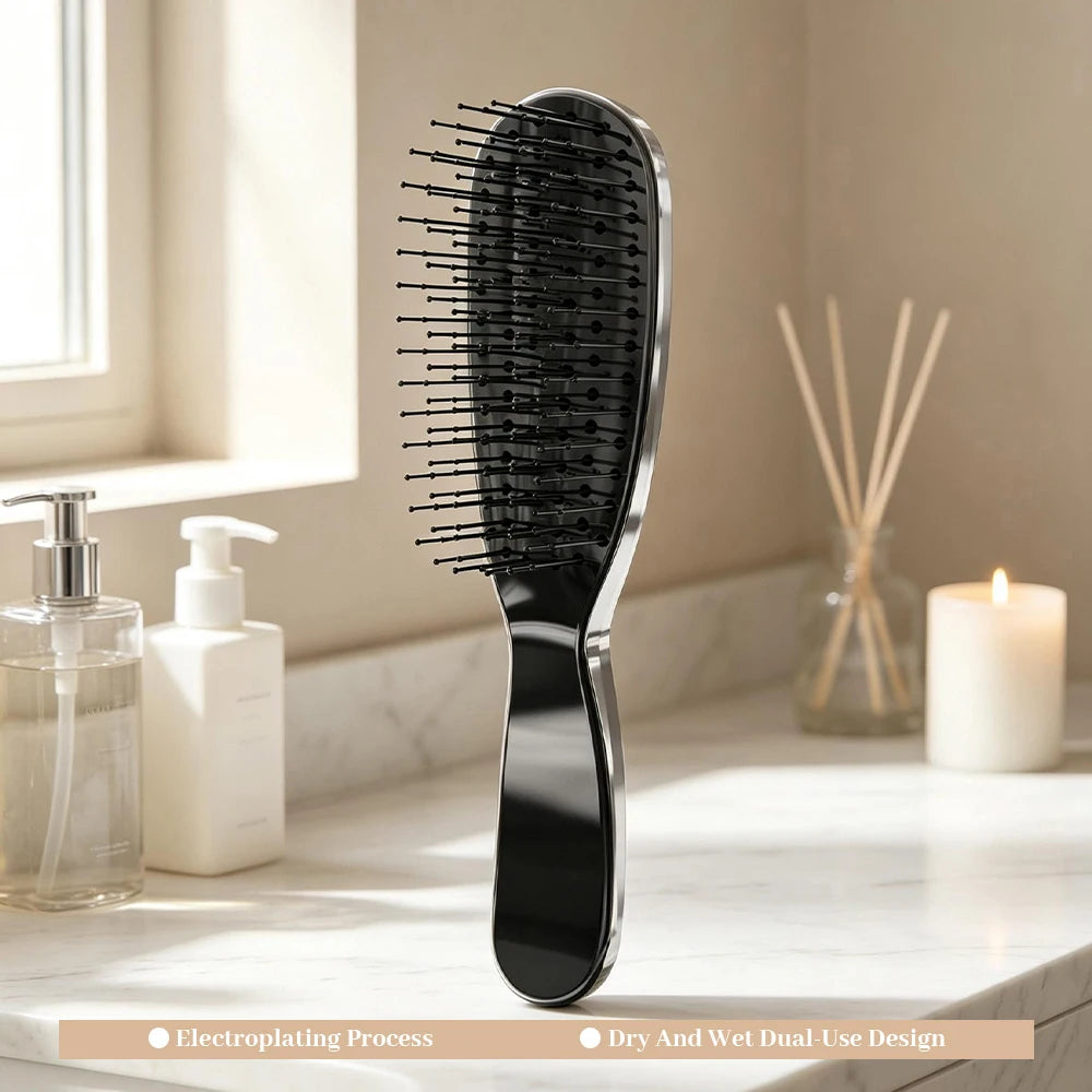 Rose Gold Scalp Massage Brush – Detangling Shampoo Comb Scalp Massage Brush Oasis Select M228-Grey