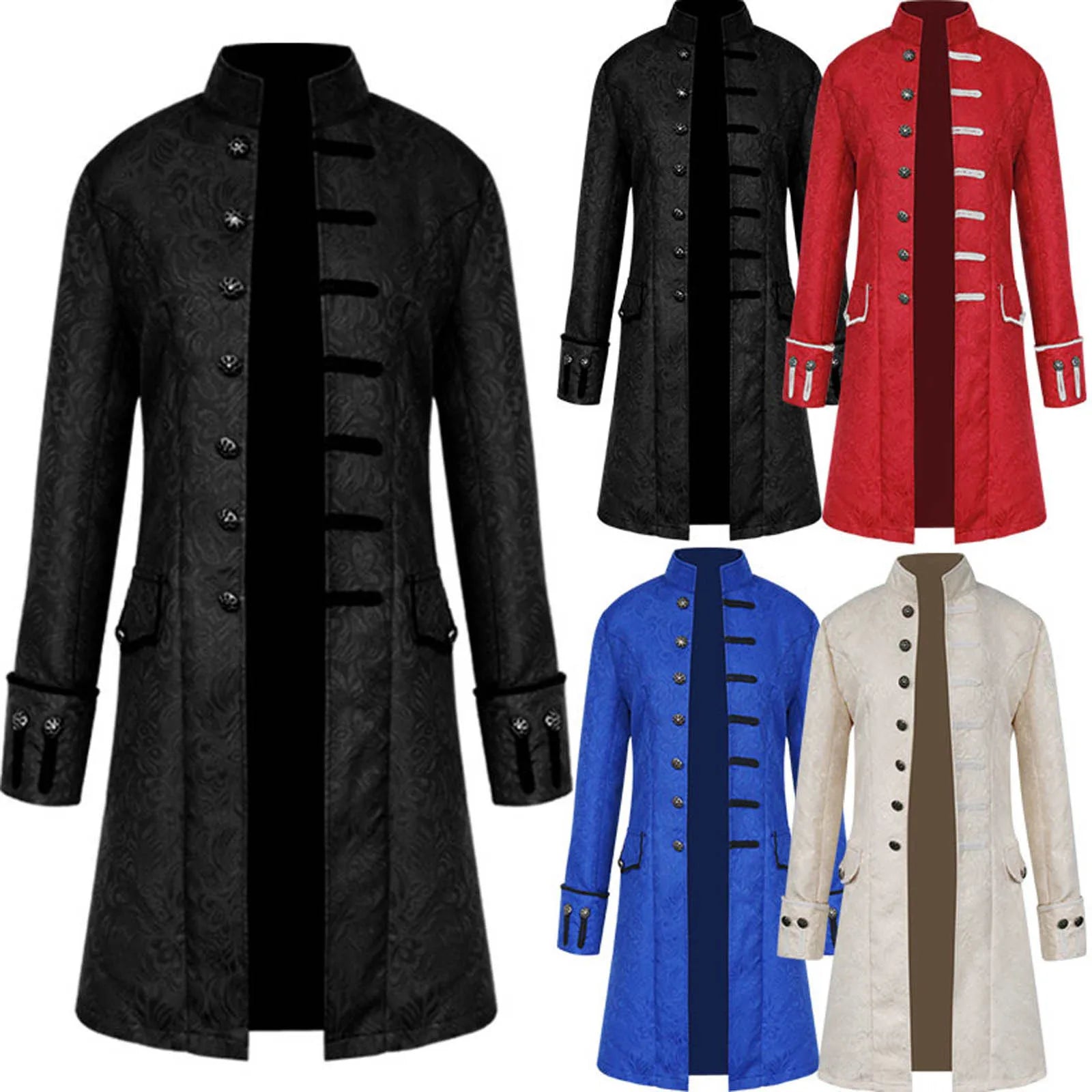 Men's Medieval Gothic Frock Coat | Victorian Renaissance LARP Costume Frock Coat Oasis Select