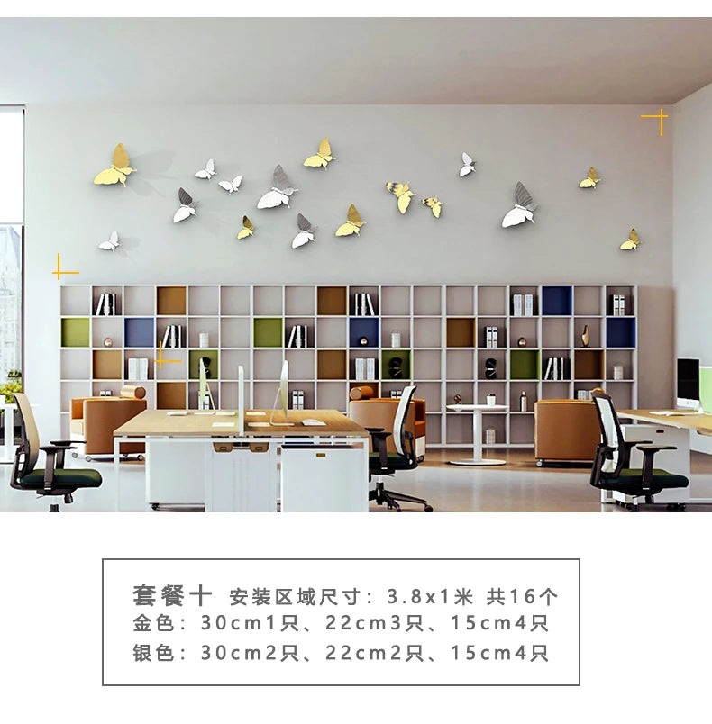 TV Background Wall Sofa Decoration Room Wall Decoration Butterfly Wall Creative Decoration Pendant Decor Aesthetic Oasis Select Package 10