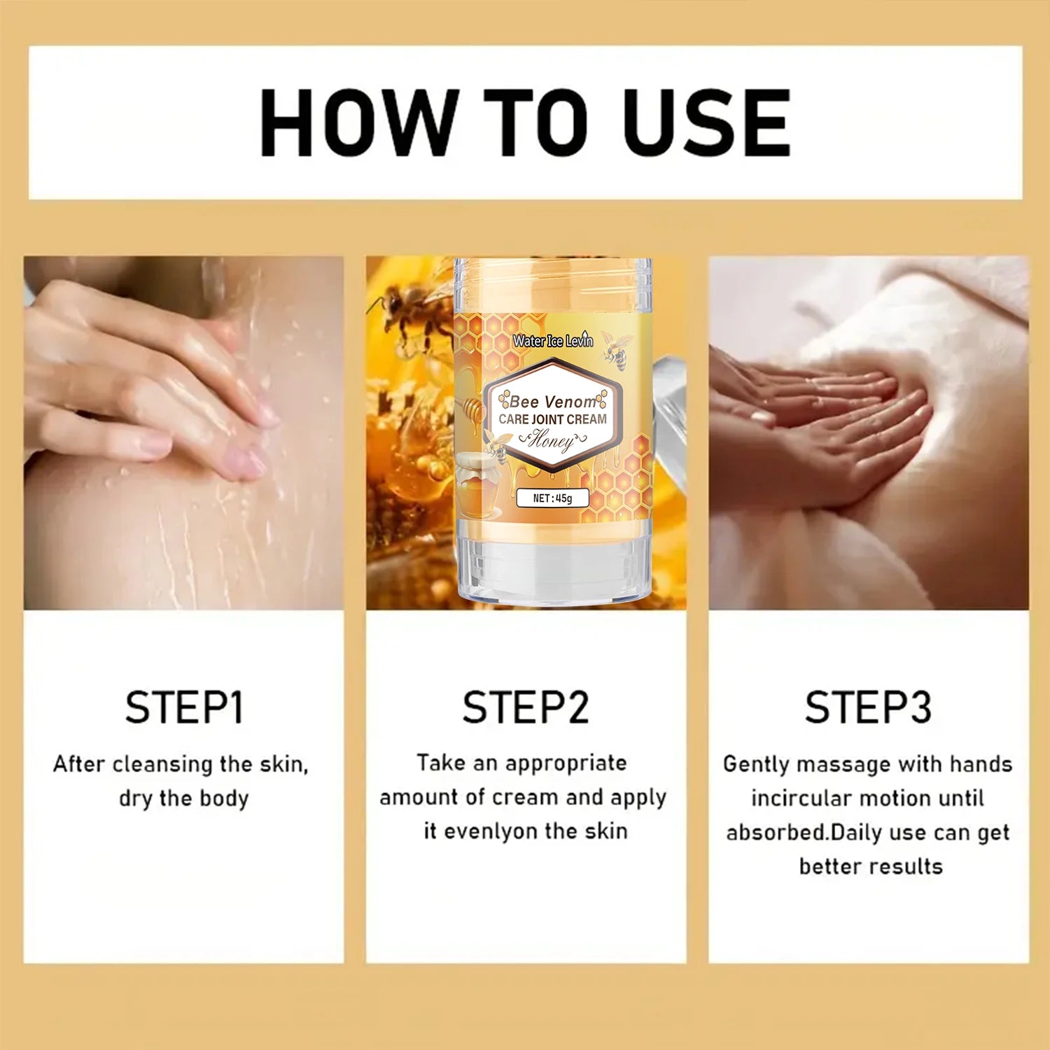 Bee Venom Joint Cream – Hyaluronic Acid & Honey, 100g Joint Relief Cream Oasis Select