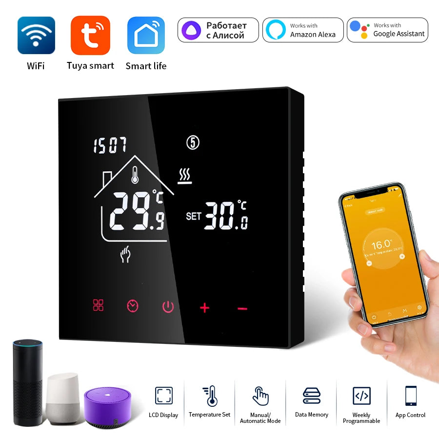 Smart WiFi Thermostat Tuya – Floor Heating & Boiler Control Smart Thermostat Oasis Select