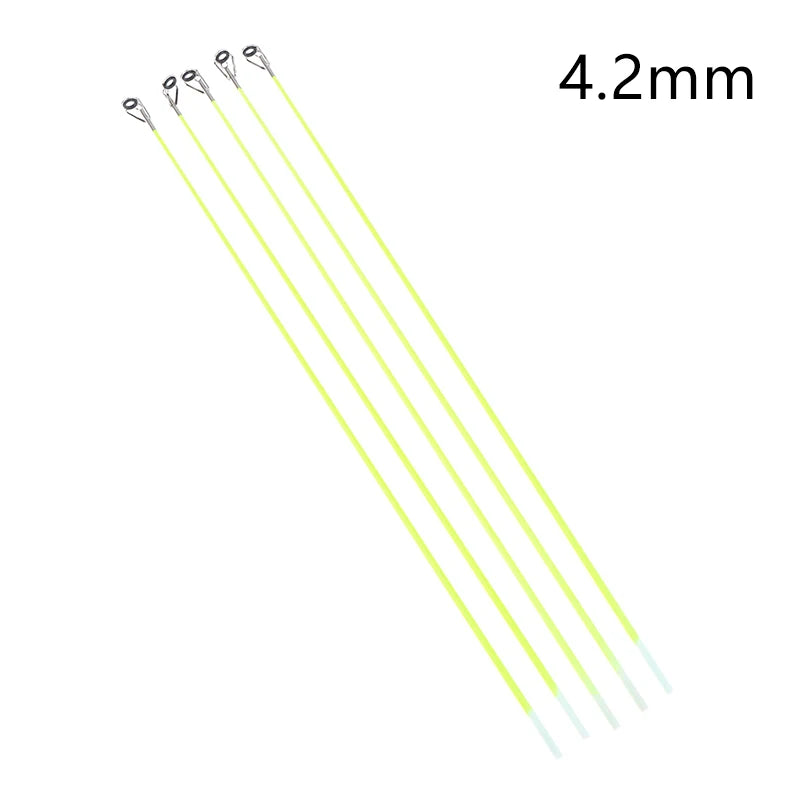 New 5Pcs 42CM Boat/Raft Rod Tip Spare Tail Fiberglass Refit Replacement Fishing Rod Tip With Top Ring Fishing Gear Accessories Oasis Select G