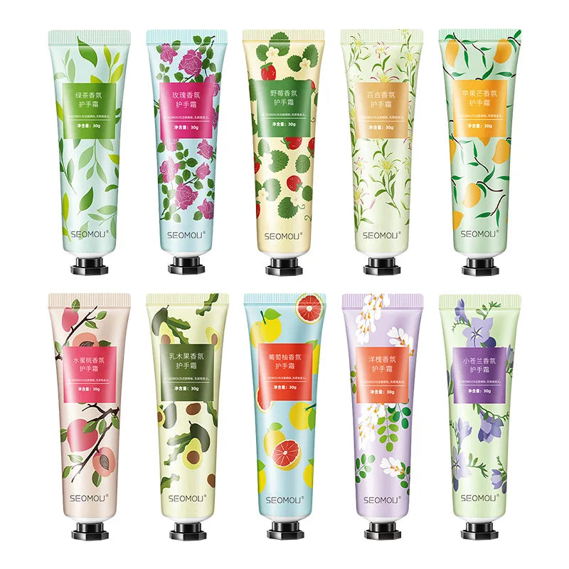 10-Piece Fruity Floral Hand Cream Set – Moisturizing & Nourishing Hand Cream Set Oasis Select A