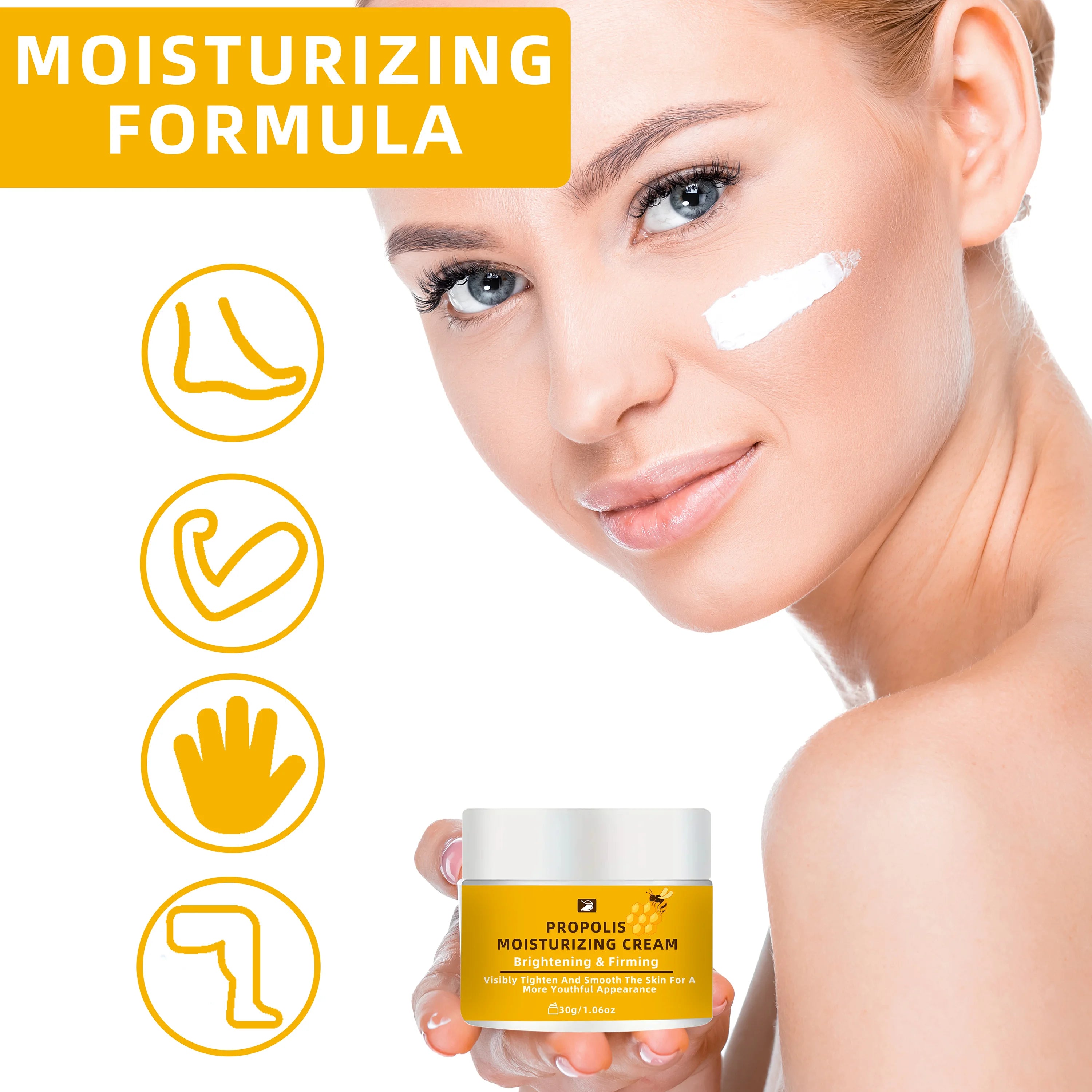 Propolis Cream with Honey & Collagen - Deep Hydration, Firming & Even Tone Face & Body Moisturizer | All Skin Types | 30g/1.76oz Oasis Select