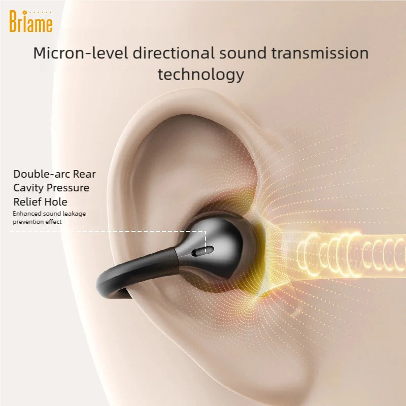 Briame Clip-on Bluetooth Earphones Wireless Earbuds with Microphone Hands-Free Headset for Sports Running Headphone Game Headset Oasis Select