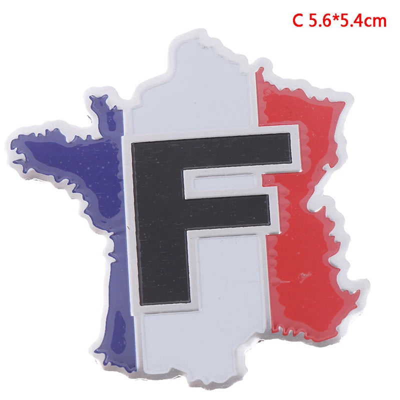 1Pc French flag logo emblem alloy badge car motorcycle decor stickers Oasis Select C