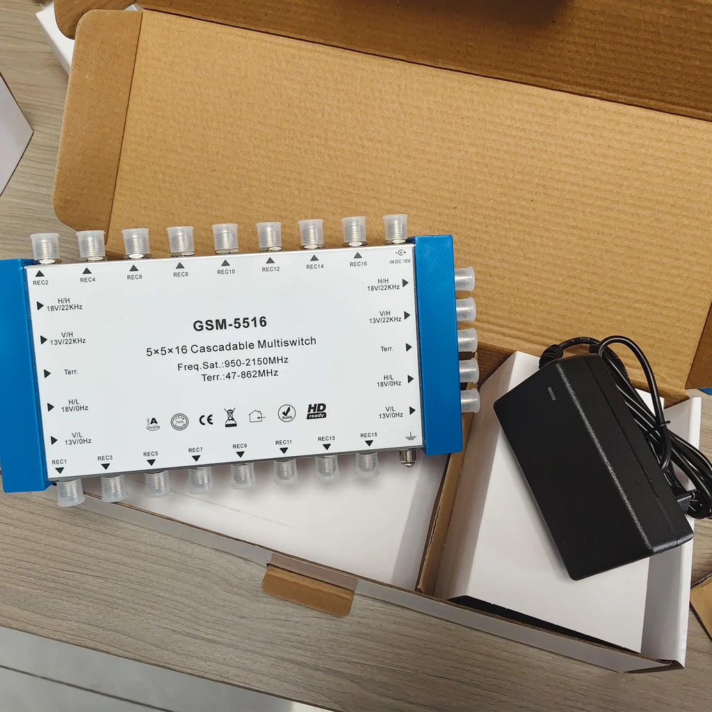 5/9-in-16-out satellite signal multi-channel switching switch cascade multi in multi out 13V 18V 22K Diseqc signal distributor Oasis Select