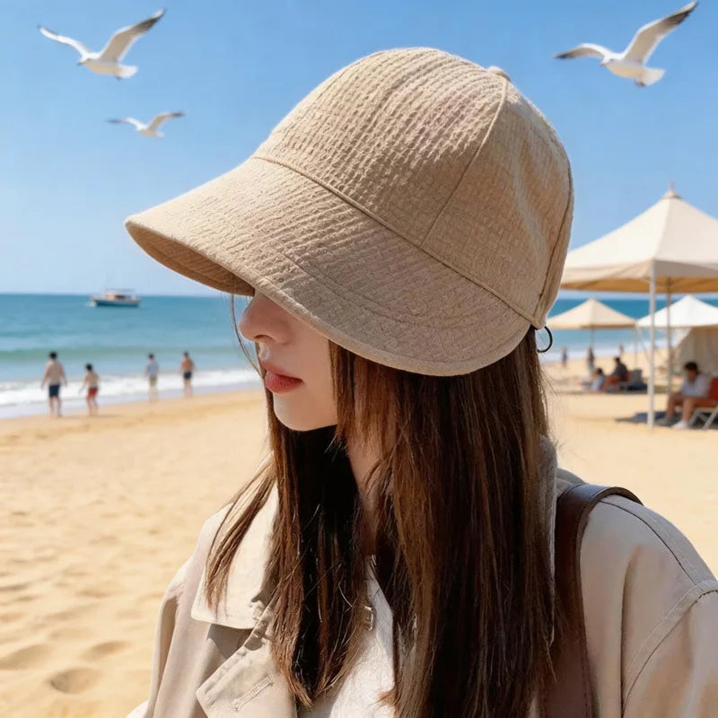 Summer Solid Color Bucket Hat for Women UV Protection Outdoor Sports Hat Casual Sun Hat Gift Lightweight Sun Protection Face Oasis Select