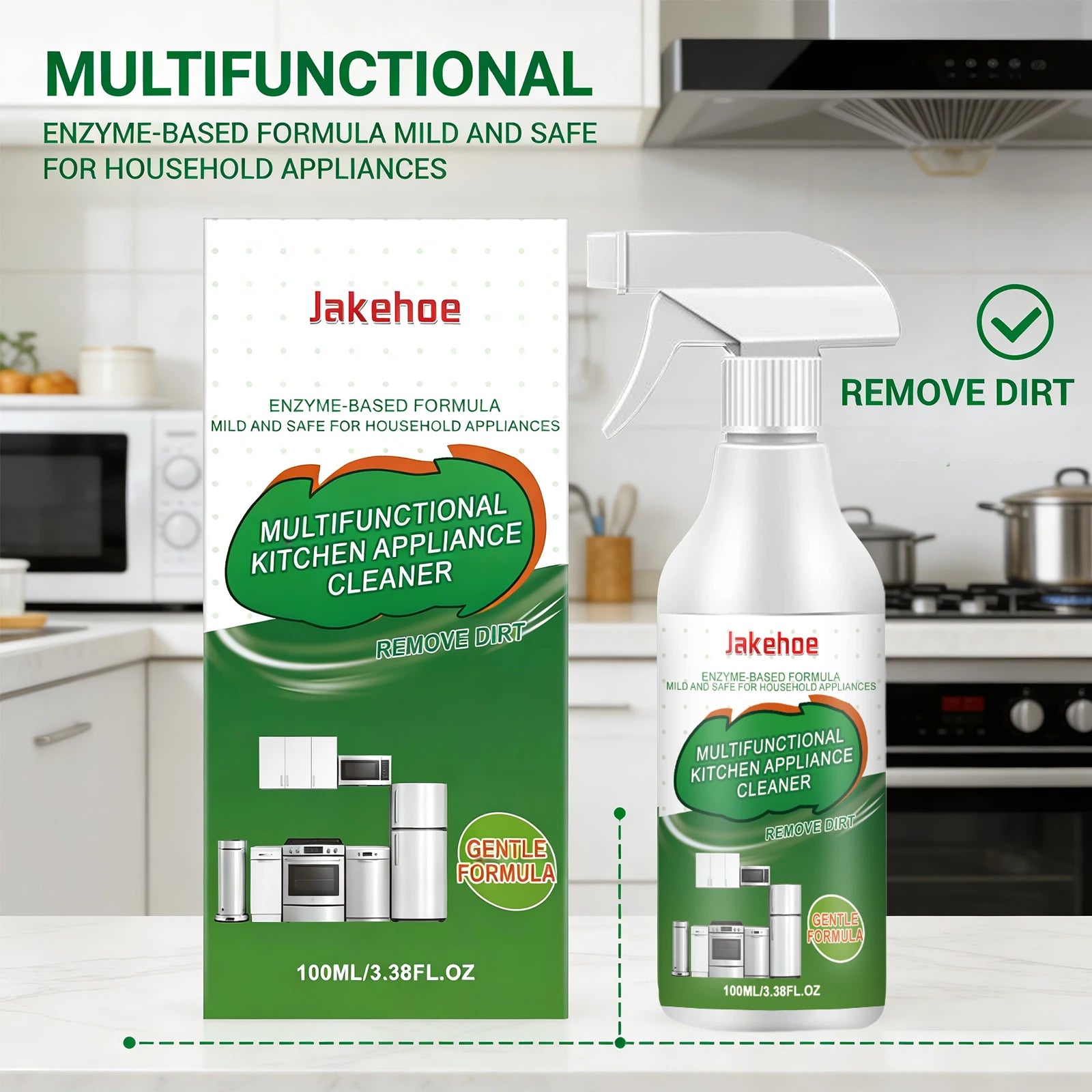Kitchen Appliance Cleaner Multi-purpose Kitchen Cleaning Spray Remove Dirt Cleans Stoves Oven Range Hoods Grease Removal Spray Oasis Select