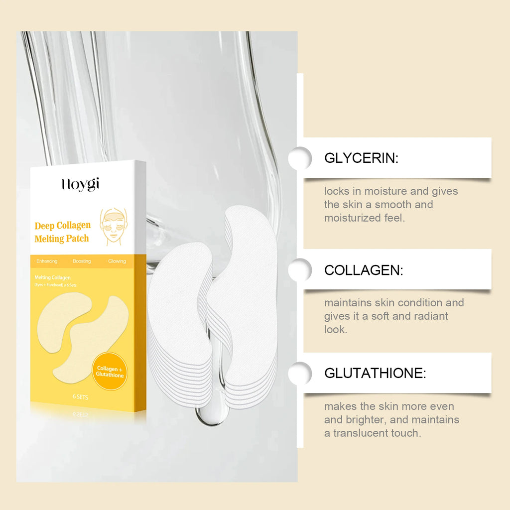 Collagen Protein Water Soluble Patches for Forehead Eye Area Absorbable Elasticity Firming Moisturizing Essence Patch Face Care Oasis Select
