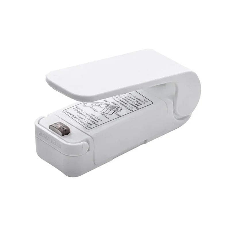 Plastic Heat Bag Sealer Food Packaging Sealing Machine Portable Snack Bag Sealing Clip Kitchen Storage Accessories Home Gadgets Oasis Select 1PC White-B
