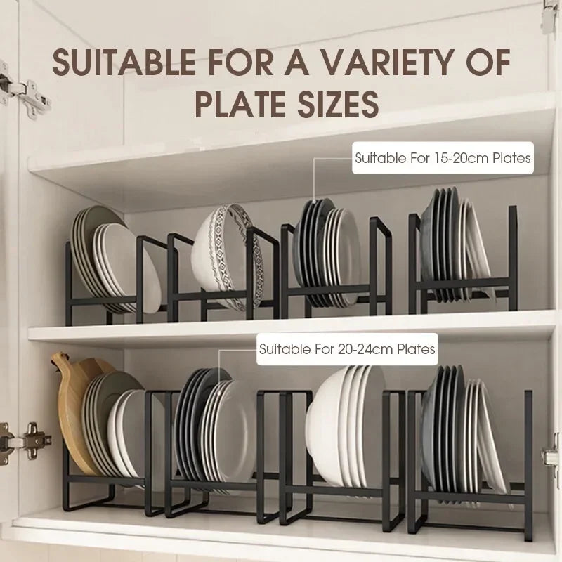 4/2/1pcs kitchen cabinet plate storage countertop dish rack drawer dinner plate partition drain rack layered storage rack Oasis Select