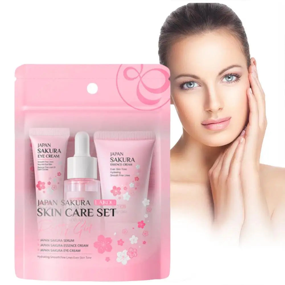 LAIKOU Sakura 4-Piece Skincare Set – Hydrating Gift Kit Skincare Gift Set Oasis Select 3PCS Set