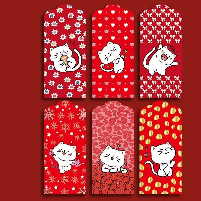 6 Pcs Chinese New Year Red Envelope Best Wishes Chinese Style Hot Stamping Bronzing Red Pocket Wedding Party Decorations Oasis Select B1