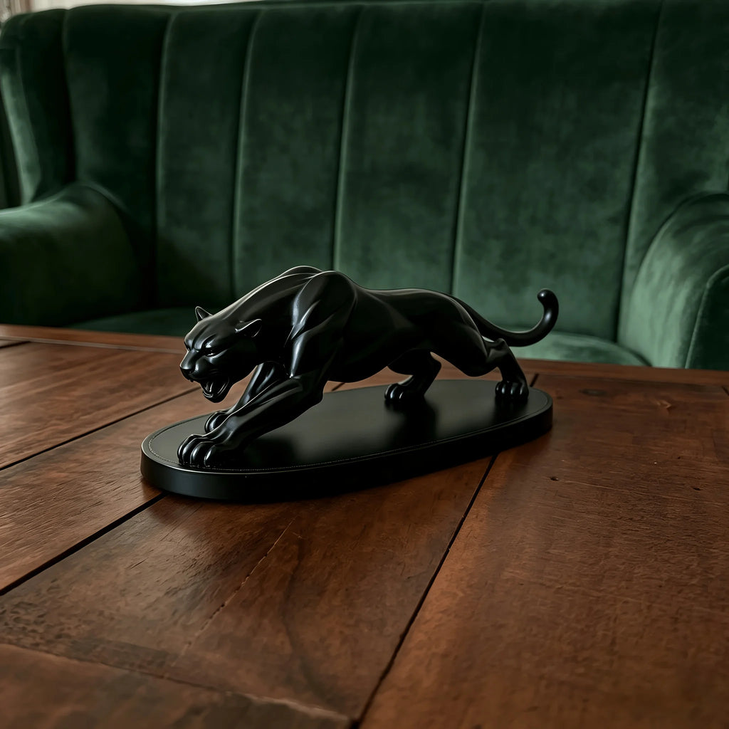 In-vehicle Panther Figurine Modern Animal Statue Elegant Wildlife Sculpture for Home Office Living Room Desktop Shelf Decor Gift Oasis Select