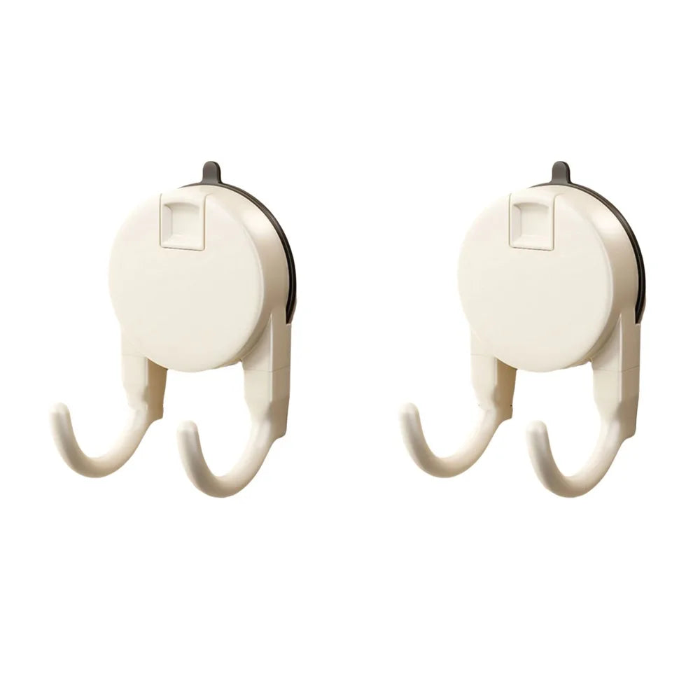 2-Pack Suction Cup Double Hooks – Waterproof Kitchen Storage