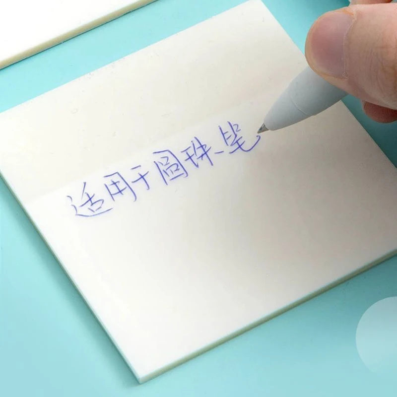 50Sheets Creative PET Transparent Sticky Notes Perspective Waterproof Sticky Notes Student Stationery School Office Supplies Oasis Select