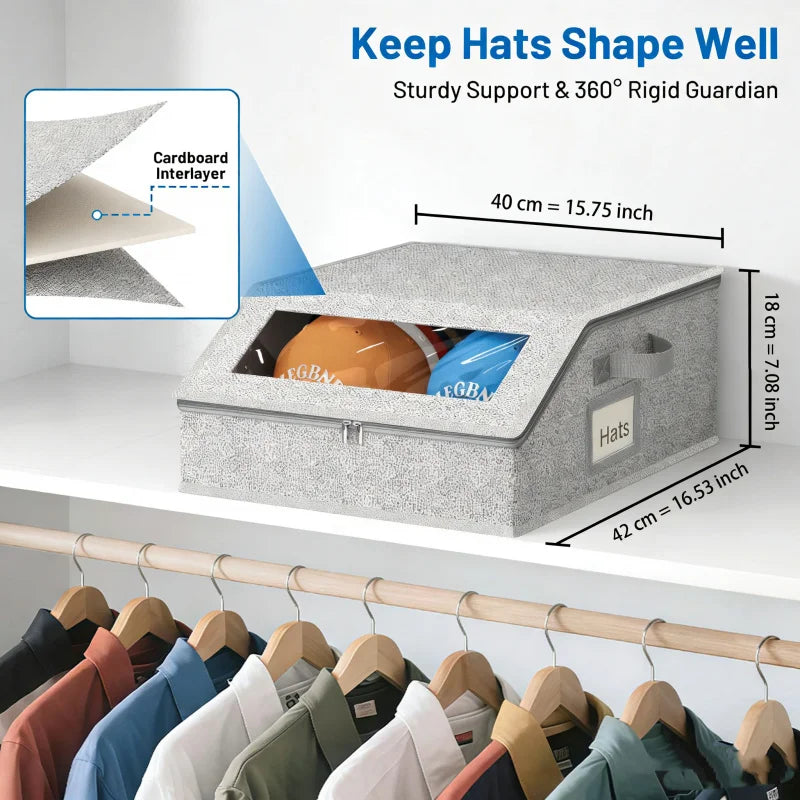 1PC Large Capacity Baseball Cap Storage Box, Space Saving Design, Easy To Access and Neatly Arranged Oasis Select