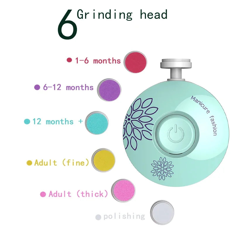 Electric Baby Nail Trimmer Kid Nail Polisher Tool Infant Manicure Scissors Baby Hygiene Kit Baby Nail Clipper Cutter For Newborn Oasis Select