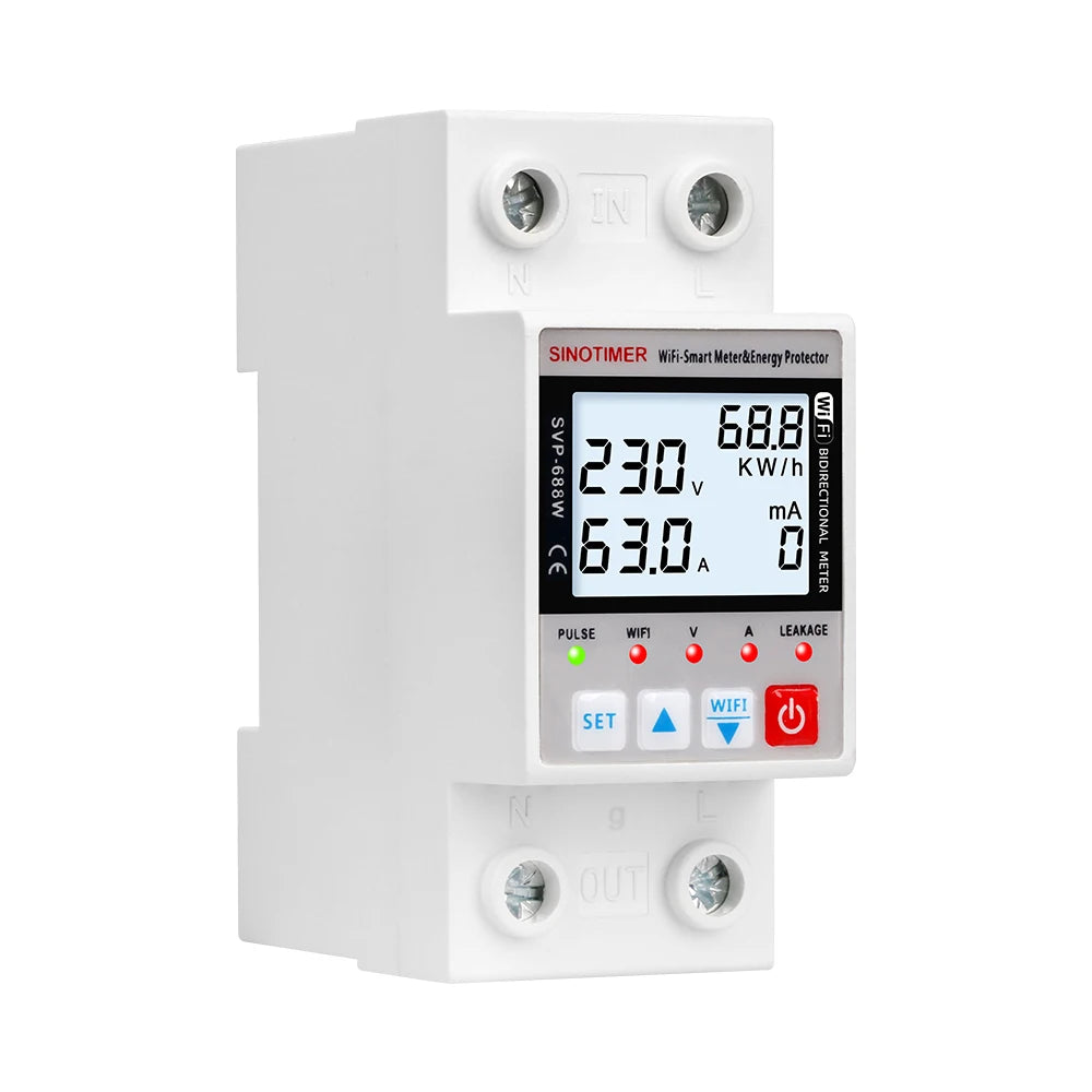 WiFi Remote Over Under Voltage Protector Current Limit Leakage Overheat Protection Solar Bidirectional PV Meter Circuit Breakers Oasis Select