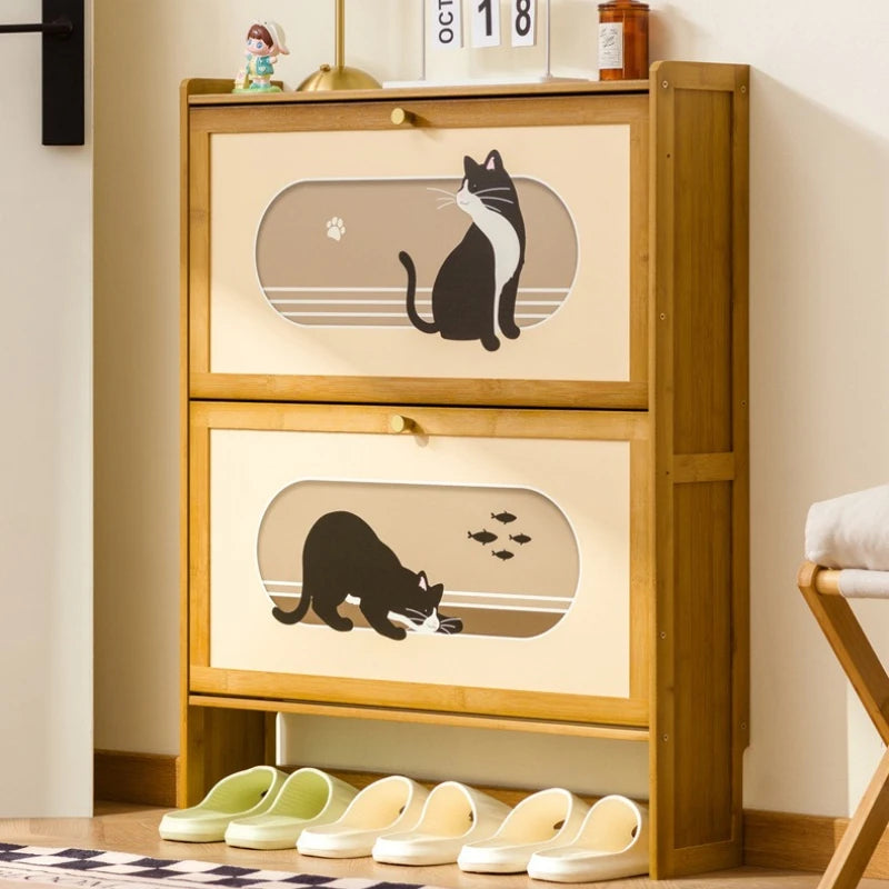 multi-layer strong and durable storage cabinet at the door of the home, good-looking indoor dust-proof Nanzhu shoe cabinet Oasis Select