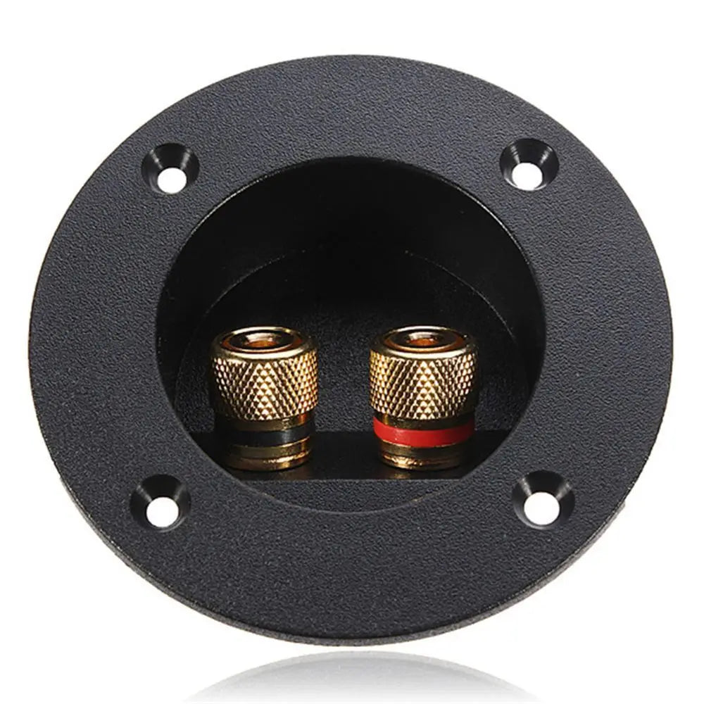Professional Speaker Box Rear Back Panel Wiring Terminal Plug Round Boxes With 2 Banana Jack Subwoofer Speaker Terminal Oasis Select Black 75mm CHINA 1pc