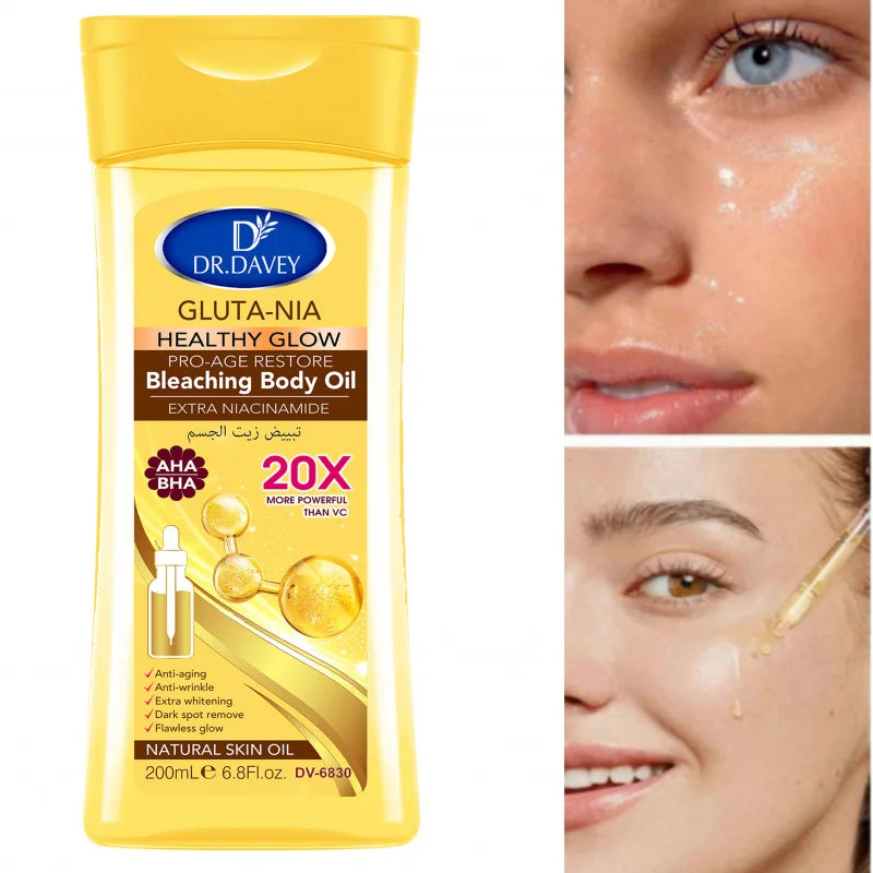 DR.DAVEY Gluta-Nia 200ml Body Oil – Moisturizing Skin Care