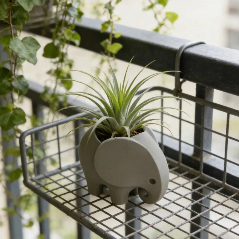 Cute Elephant Shaped Plant Pot Mini Planter For Air Plant Desktop Greenery Display Minimalist Window Sill Decor Accessory Gift Oasis Select