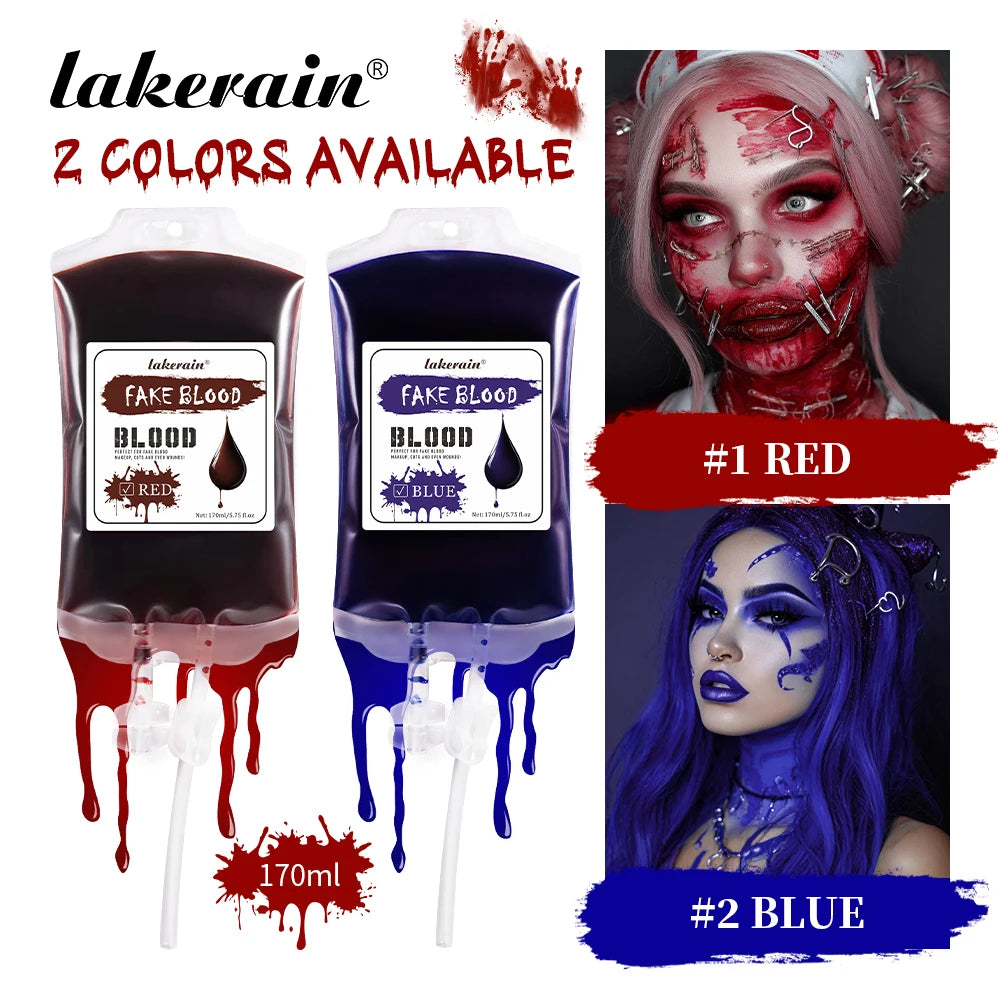 Lakerain 170ML Fake Blood Halloween Ultra-realistic Fake Blood Makeup Safe Non-Toxic Cosplay Horror Prop Party Decoration Oasis Select