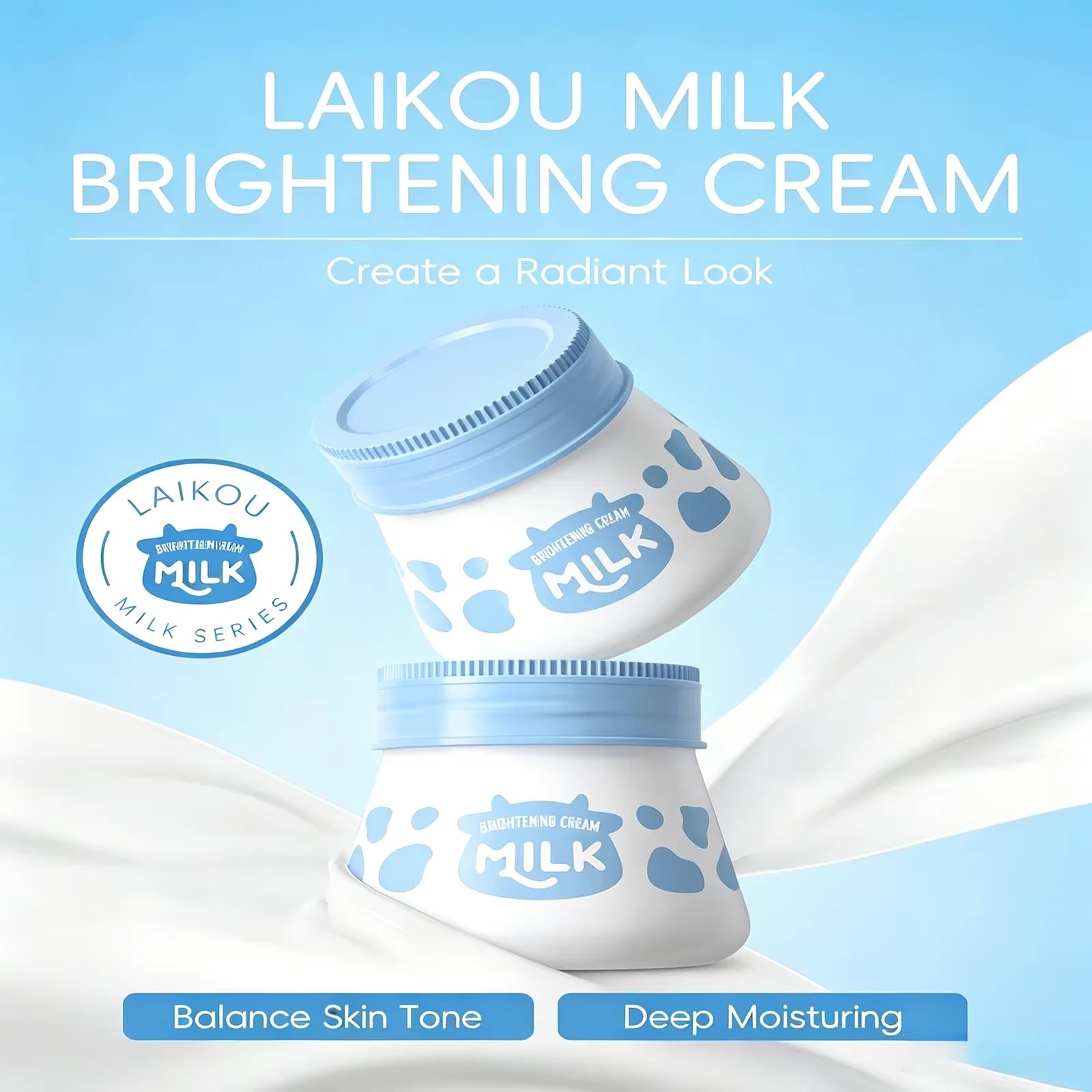 LAIKOU Milk Brightening Cream – Whitening & Hydrating Face Cream Brightening Face Cream Oasis Select