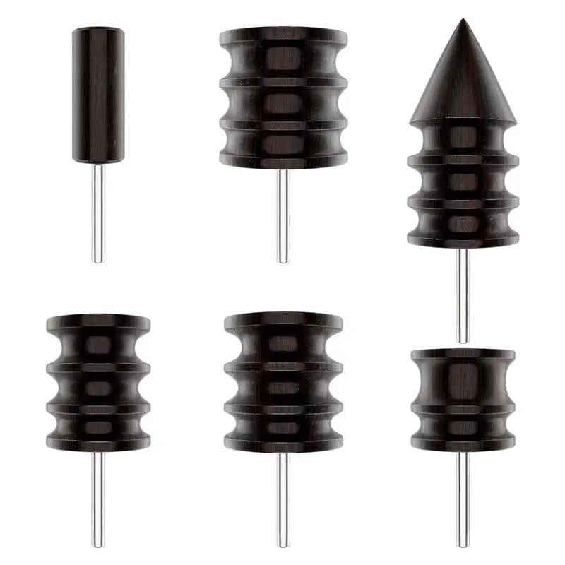 LIKE WISH Leather Burnisher Bits For Rotary Tools Set - 6 Piece Set Of Solid Tropical Sandalwood Burnishing Tools Kit Smooth Lea Oasis Select